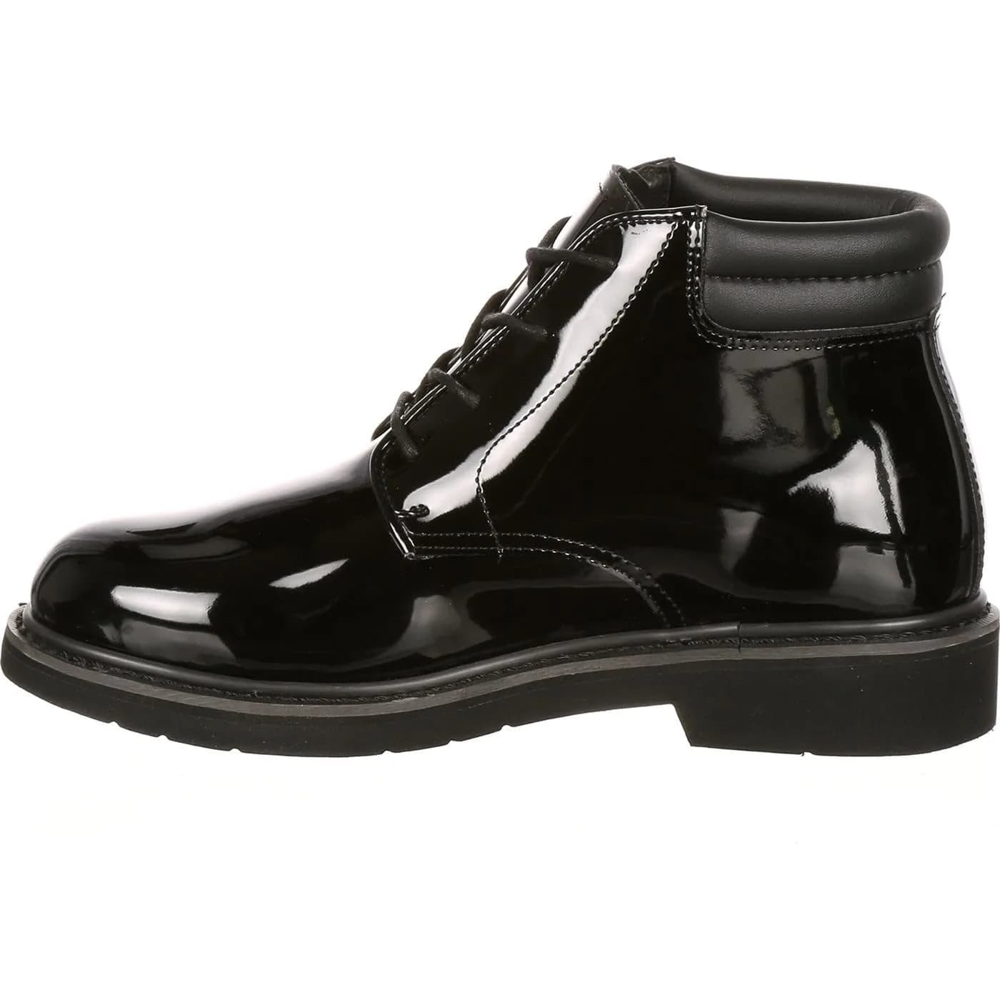ROCKY Dress Leather High Gloss Chukka, Black, Size 13(EW) | Durable Water-Resistant Work Boot