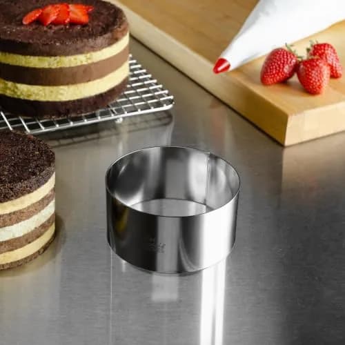Fat Daddio's SSRD-4020 Stainless Steel Round Cake & Pastry Ring, 4 x 2 inch | Versatile Baking & Plating Tool thumbnail 2