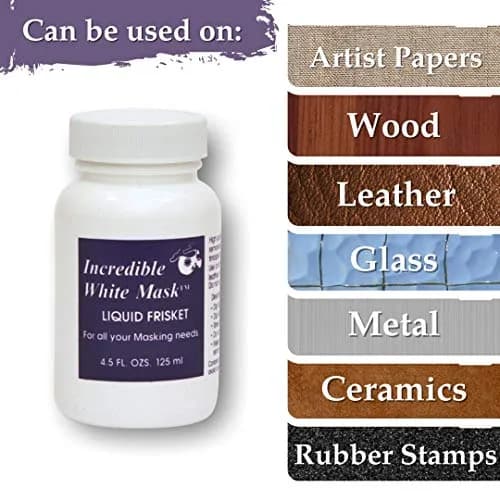 Grafix White Mask Liquid Frisket 8.5 oz | Latex Mask for Art & Crafts thumbnail 5