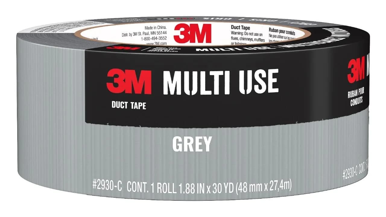 3M Multi-Use Duct Tape 1.88 in x 30 yd | Waterproof, Strong Adhesive, Indoor Gray — Gray