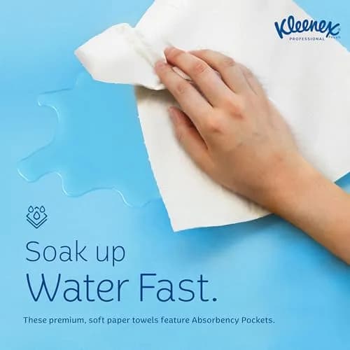 KLEENEX Pop-Up Box Hand Towels, Paper, 120 Count (Pack of 1) | Water-Resistant Coating for Moisture Protection thumbnail 4