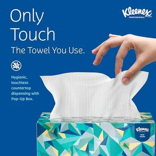KLEENEX Pop-Up Box Hand Towels, Paper, 120 Count (Pack of 1) | Water-Resistant Coating for Moisture Protection thumbnail 5
