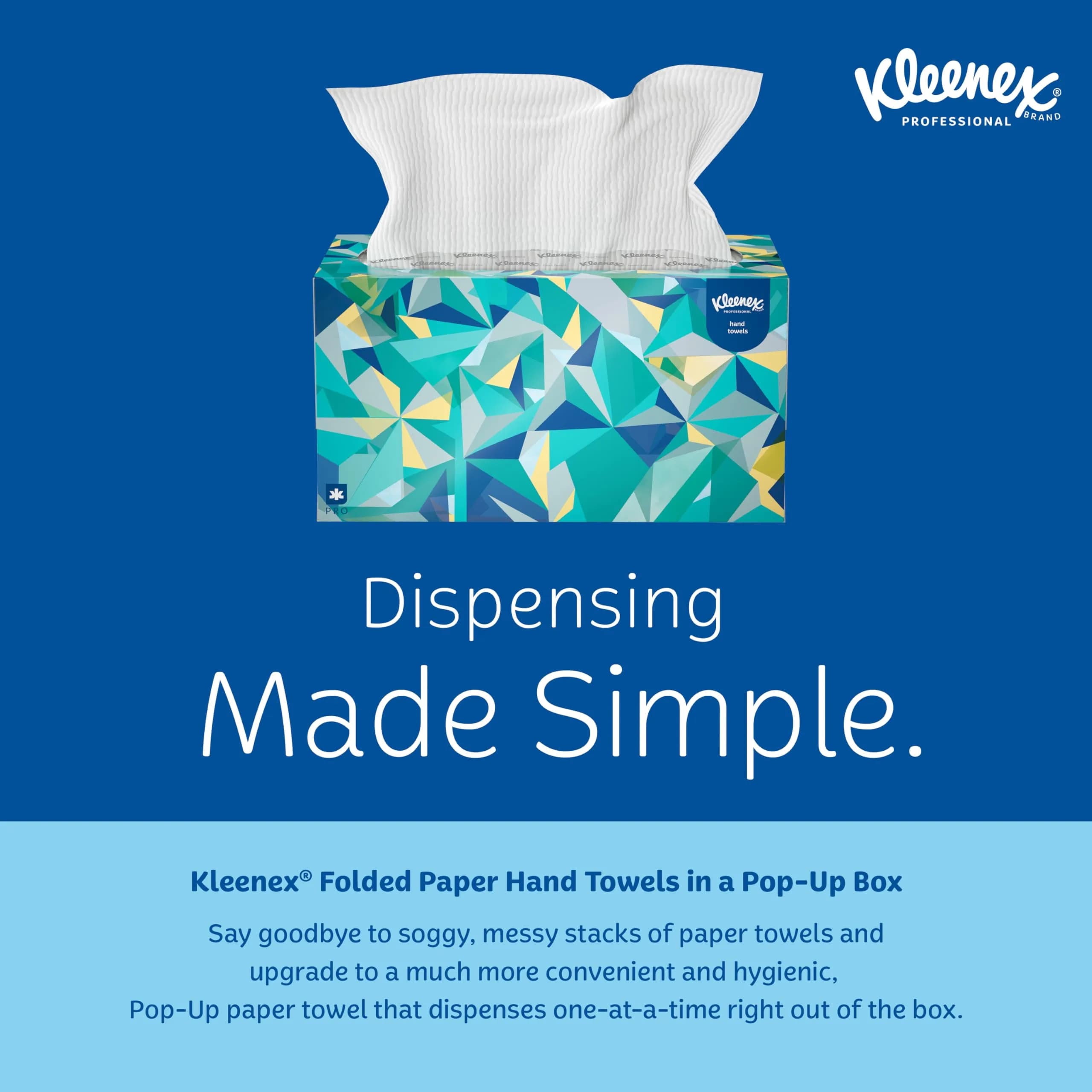 KLEENEX Pop-Up Box Hand Towels, Paper, 120 Count (Pack of 1) | Water-Resistant Coating for Moisture Protection - view 7