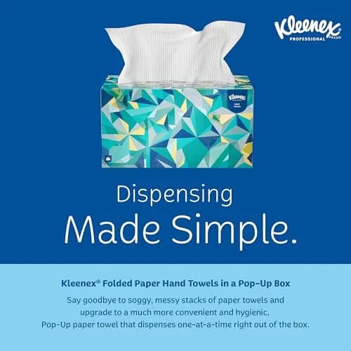 KLEENEX Pop-Up Box Hand Towels, Paper, 120 Count (Pack of 1) | Water-Resistant Coating for Moisture Protection thumbnail 7