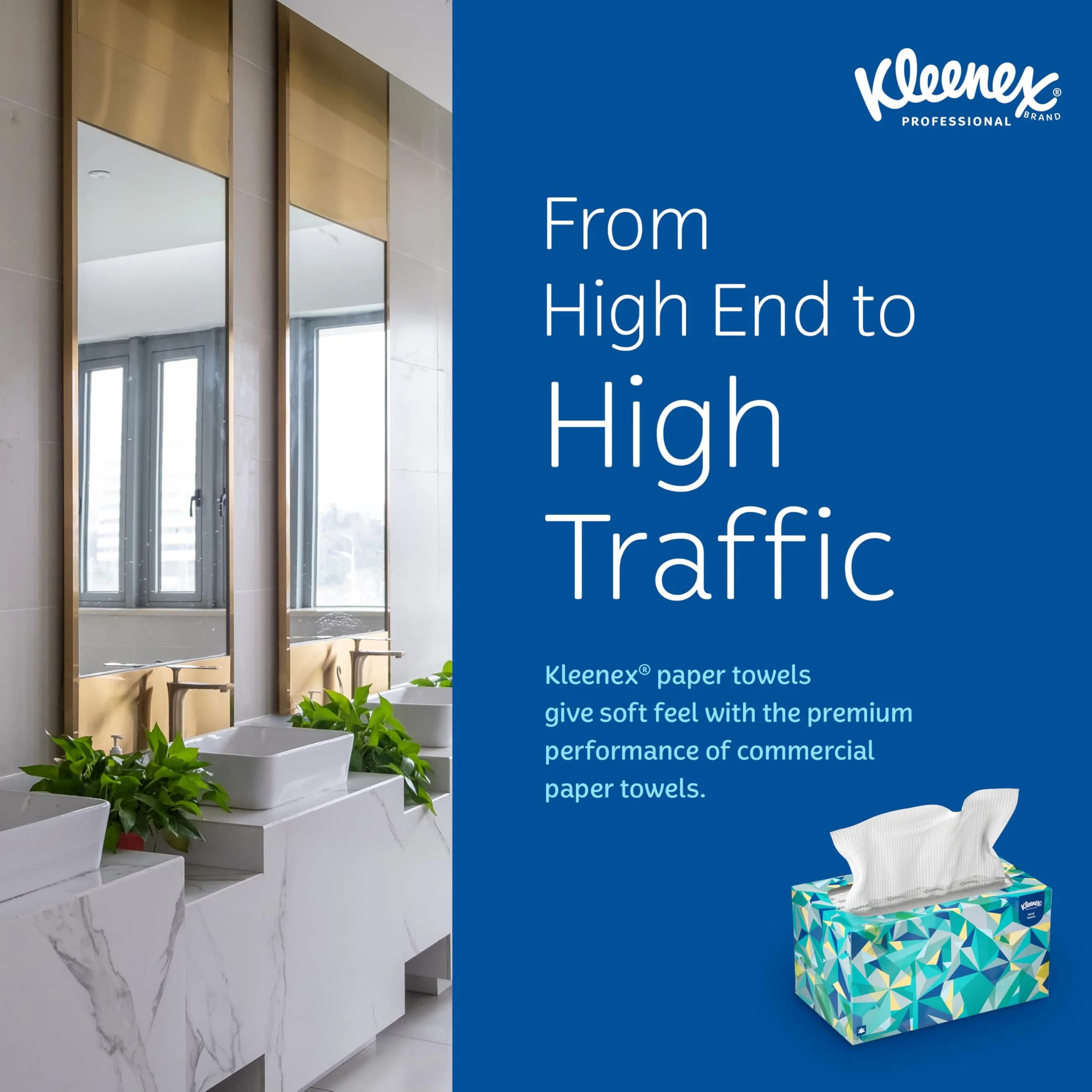 KLEENEX Pop-Up Box Hand Towels, Paper, 120 Count (Pack of 1) | Water-Resistant Coating for Moisture Protection - view 8