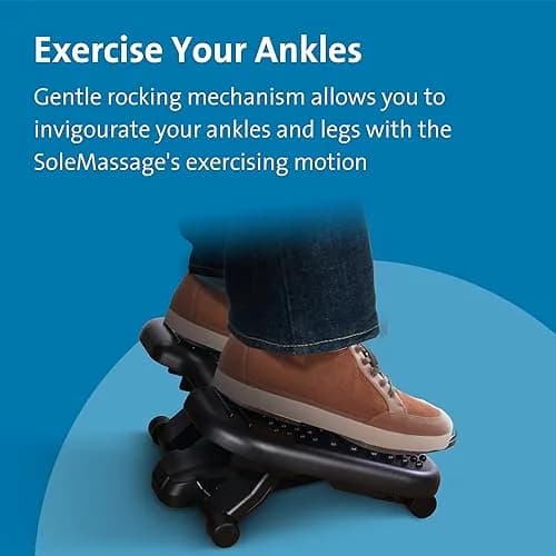 Kensington SoleMassager Rocking Footrest with Adjustable Height and Tilt | Grey Plastic thumbnail 4