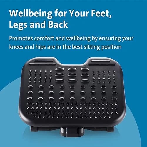 Kensington SoleMassager Rocking Footrest with Adjustable Height and Tilt | Grey Plastic thumbnail 5