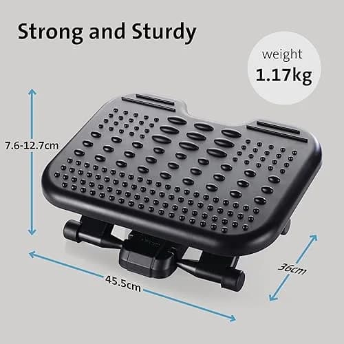Kensington SoleMassager Rocking Footrest with Adjustable Height and Tilt | Grey Plastic thumbnail 7