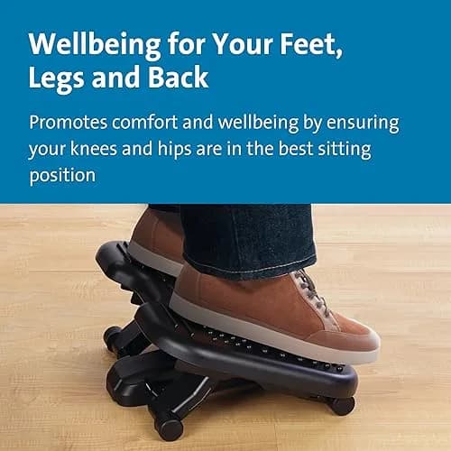 Kensington SoleMassager Rocking Footrest with Adjustable Height and Tilt | Grey Plastic thumbnail 2