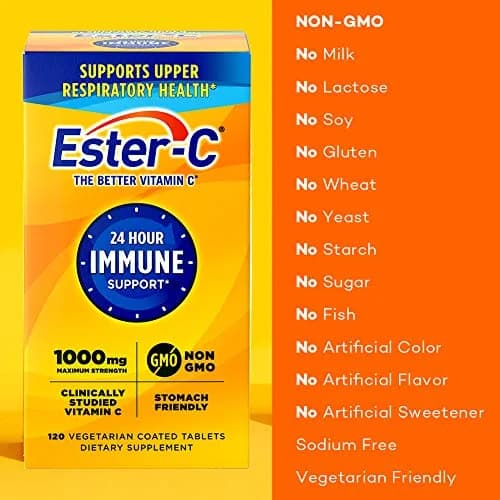 Ester-C Vitamin C 1000 mg Coated Tablets 120 Count | Immune Support for 24 Hours thumbnail 3