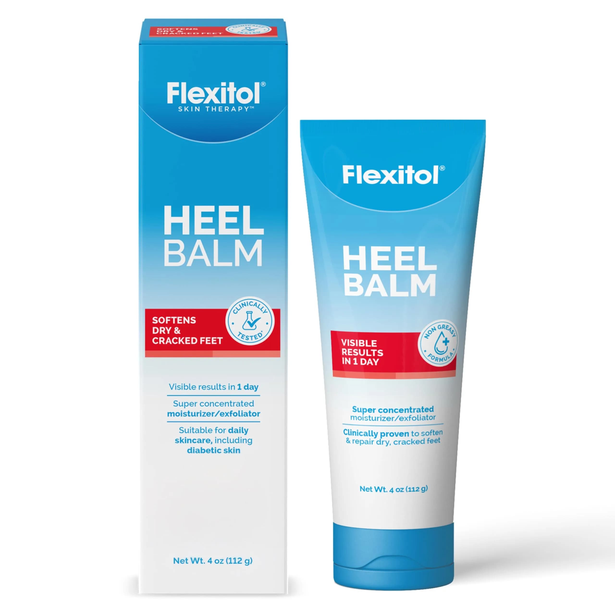 Flexitol Heel Balm Intensive Foot Cream 113 g (4 oz) | Clinically Proven for Dry, Cracked Heels