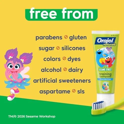 Orajel Kids Elmo Training Fluoride-Free Toothpaste, Natural Berry 1.5 oz | #1 Pediatrician Recommended Fluoride-Free Toothpaste thumbnail 3