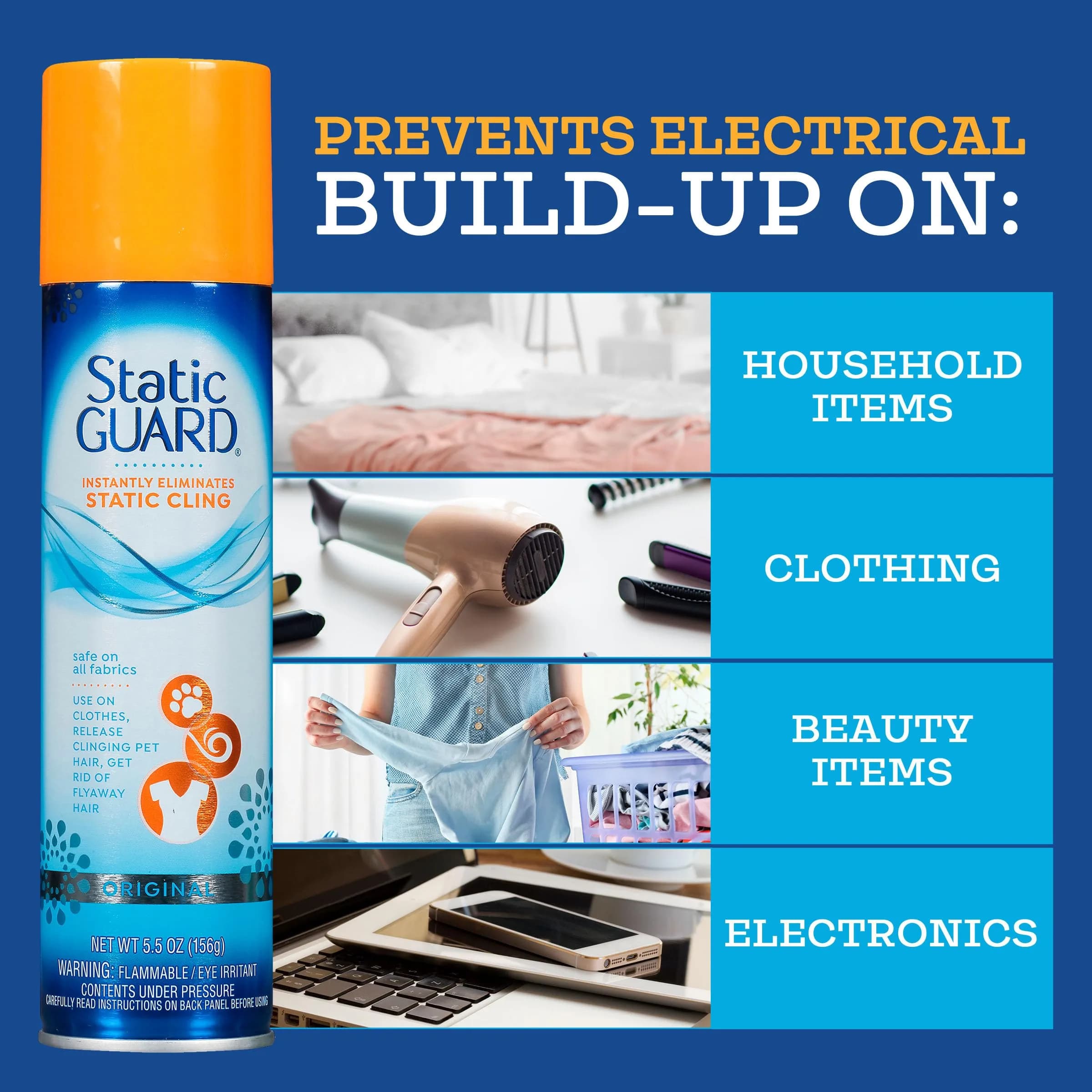 Static Guard Fabric Spray, Original Scent, 5.5 oz (156 g) | Eliminates Static Cling Instantly thumbnail 4
