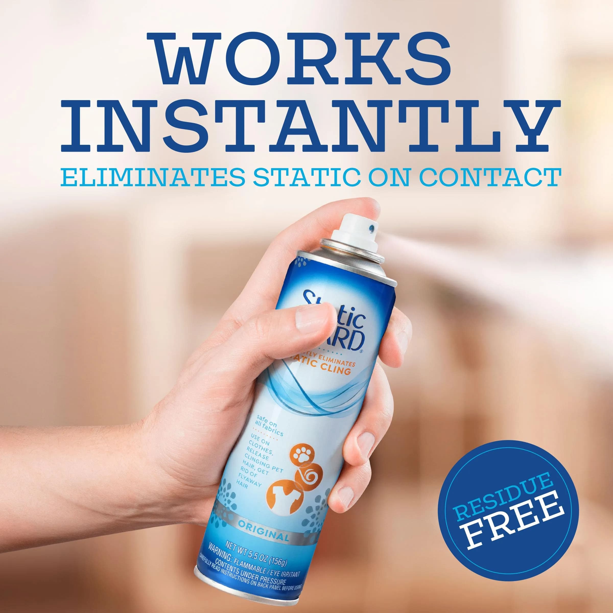 Static Guard Fabric Spray, Original Scent, 5.5 oz (156 g) | Eliminates Static Cling Instantly thumbnail 3