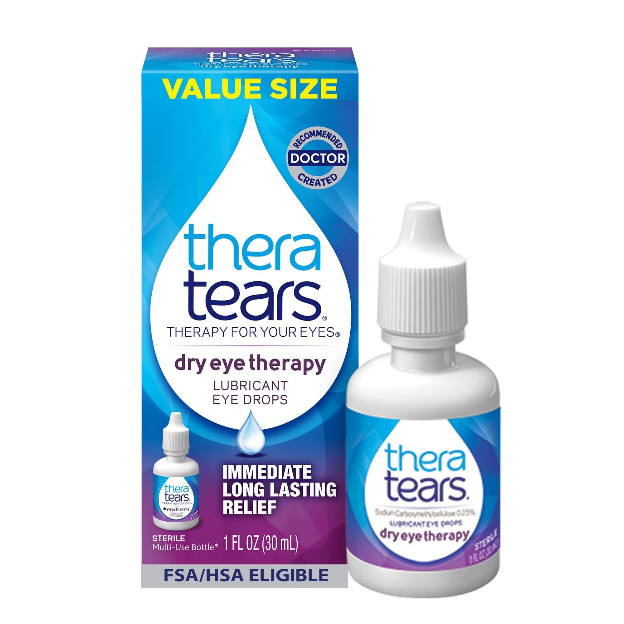 TheraTears Dry Eye Therapy Lubricating Eye Drops for Dry Eyes, 30ml (1 Fl Oz) | Ophthalmologist-Created Formula with 5 Vital Electrolytes - main product image