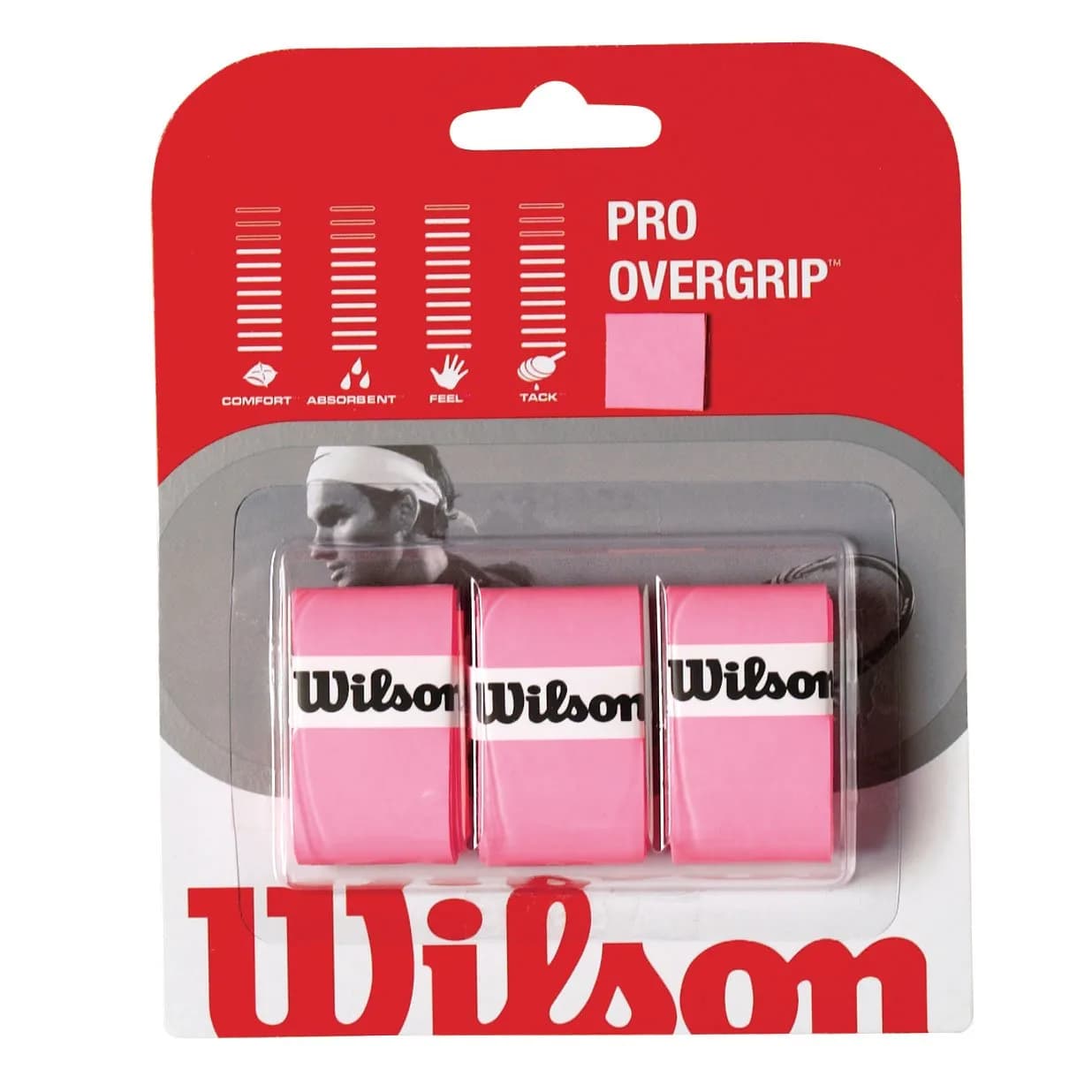 Wilson Pro Overgrip (Optic Pink) 0.6mm | Smooth Surface for Optimal Feel - main product image