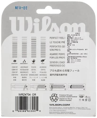 Wilson Pro Overgrip (Optic Orange) - 0.6mm Thickness | Smooth Surface thumbnail 2