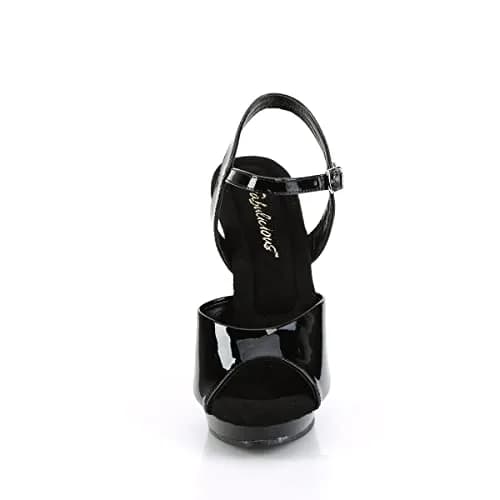 Pleaser Lip-109 Ankle-Strap Platform Sandal 5" Heel | High Heel, Rubber Sole, Black/Black (70-120c) thumbnail 2