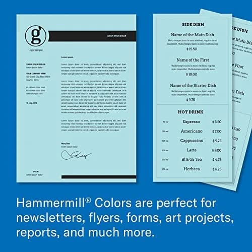 Hammermill Colored Paper 20 lb Blue Printer Paper 8.5 x 11 | Smooth Surface, 500 Sheets thumbnail 8