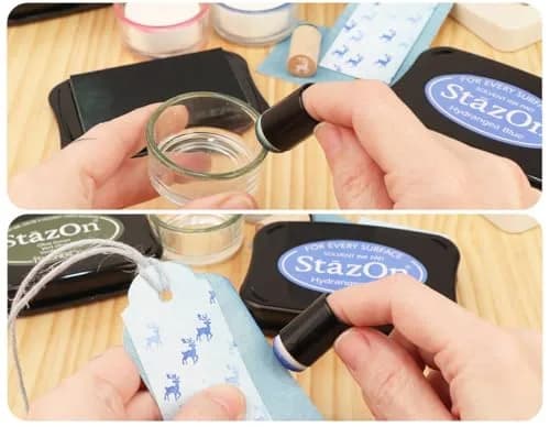 Tsukineko StazOn Stamp Pad, Brown, L | Solvent-Based Ink for Non-Porous Surfaces thumbnail 4