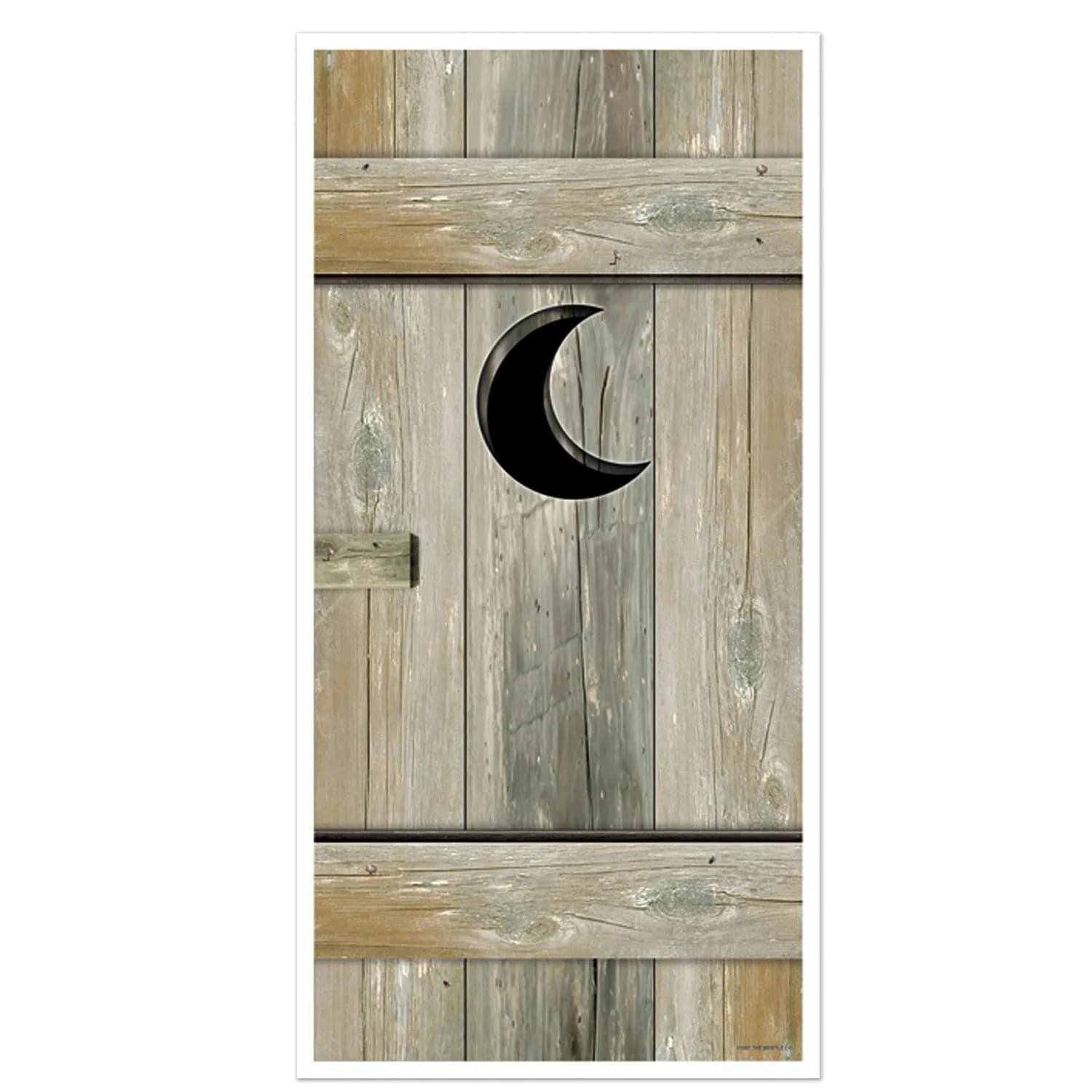 Beistle Outhouse Door Cover Rustic Wood Look Decoration 5 Feet x 30 Inches | Western Party Decor — Outhouse