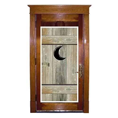 Beistle Outhouse Door Cover Rustic Wood Look Decoration 5 Feet x 30 Inches | Western Party Decor thumbnail 4