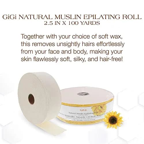 GIGI Natural Muslin Epilating Roll for Hair Removal 2.5" x 100 Yds | Salon-Quality, Shred-Resistant Cloth for All Body Areas thumbnail 2