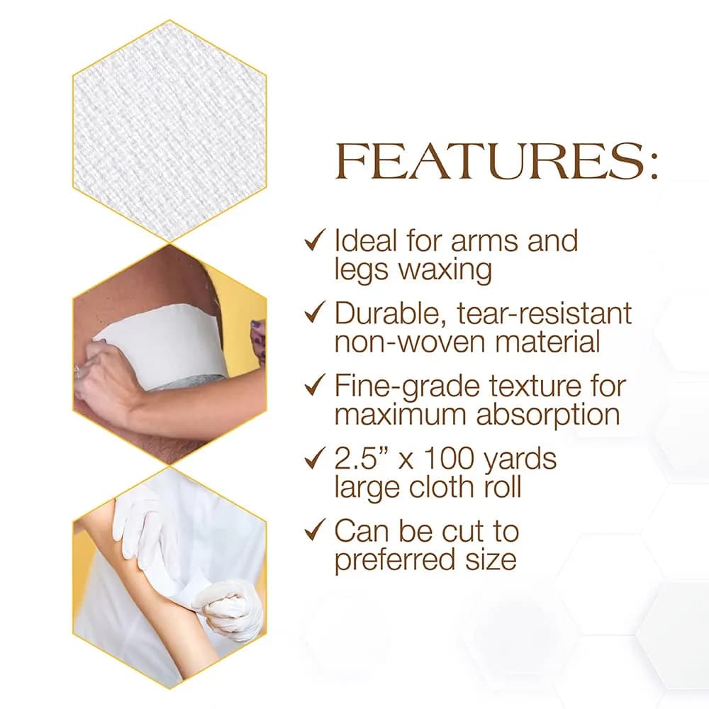 GIGI Natural Muslin Epilating Roll for Hair Removal 2.5" x 100 Yds | Salon-Quality, Shred-Resistant Cloth for All Body Areas - view 4