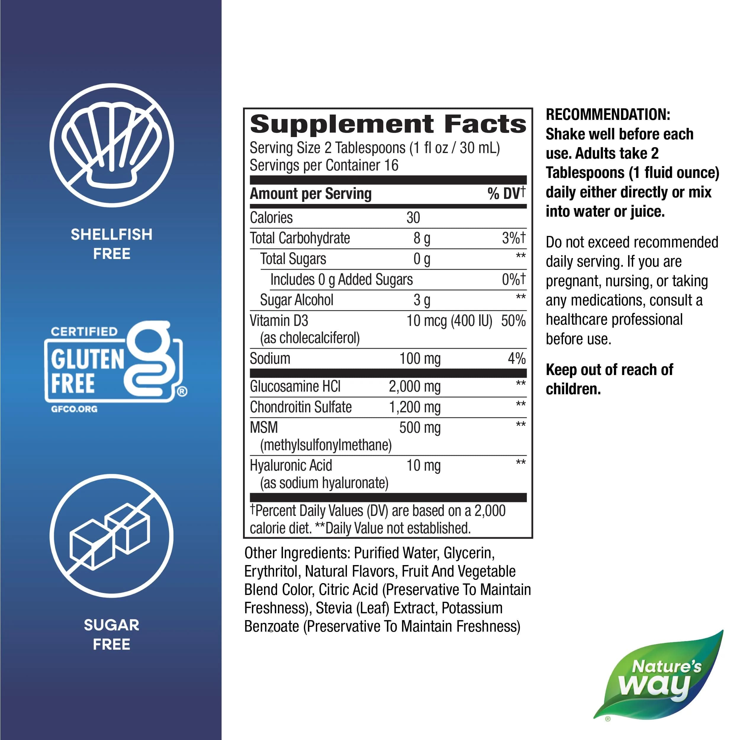 Nature's Way Joint Movement Glucosamine Liquid, Chondroitin, Berry, 473ml (16 Fl Oz) | Ultra-Strength Joint Support Formula - view 7