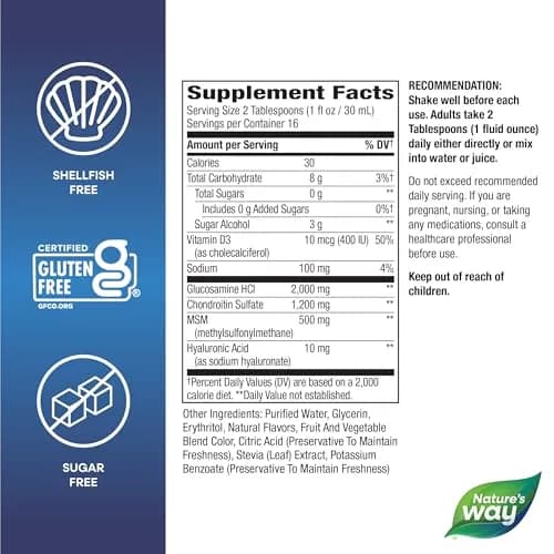 Nature's Way Joint Movement Glucosamine Liquid, Chondroitin, Berry, 473ml (16 Fl Oz) | Ultra-Strength Joint Support Formula thumbnail 7