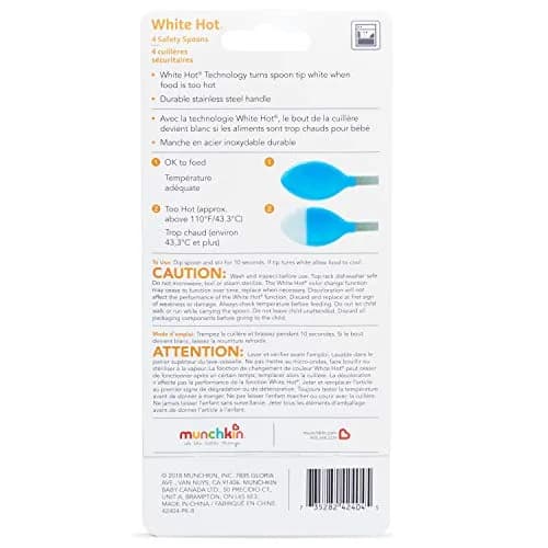 Munchkin White Hot Safety Baby Spoons, 4 Pack | Heat Sensor, Soft Tips, Bright Colors, 3+ Months thumbnail 6
