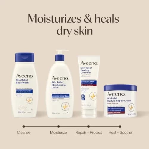 Aveeno Skin Relief Moisturizing Body Lotion 532ml (18 Fl Oz) | Fragrance-Free for Very Dry, Sensitive Skin thumbnail 8