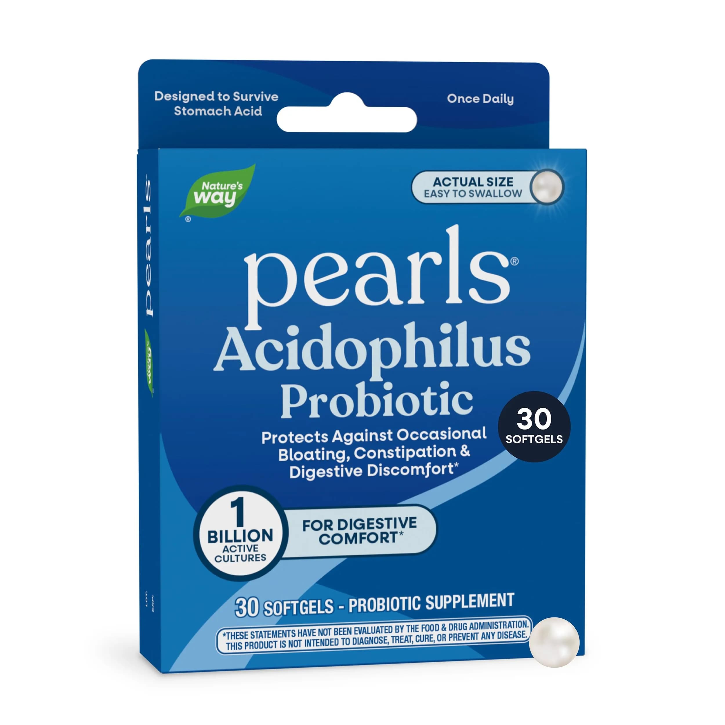 Nature's Way Probiotic Pearls Acidophilus Softgels 30 Count | Supports Digestive Balance & Gut Health - main product image