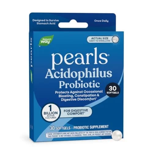 Nature's Way Probiotic Pearls Acidophilus Softgels 30 Count | Supports Digestive Balance & Gut Health thumbnail 1