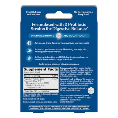 Nature's Way Probiotic Pearls Acidophilus Softgels 30 Count | Supports Digestive Balance & Gut Health thumbnail 8