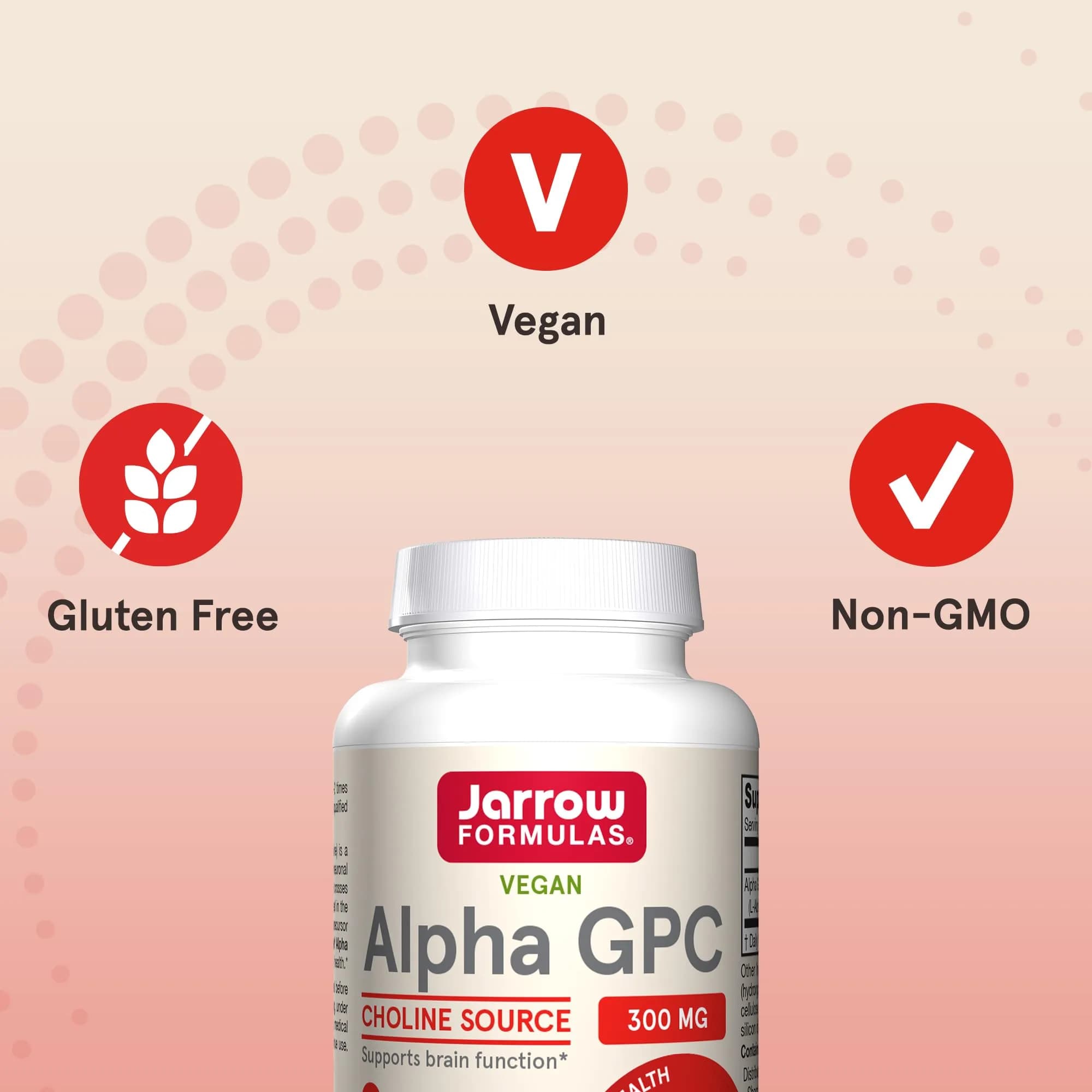 Jarrow Formulas Alpha GPC 300mg Veggie Capsules | Supports Brain Function - view 5