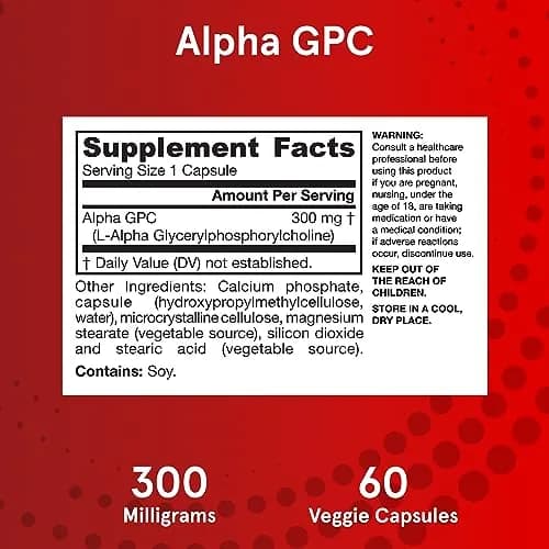 Jarrow Formulas Alpha GPC 300mg Veggie Capsules | Supports Brain Function thumbnail 6