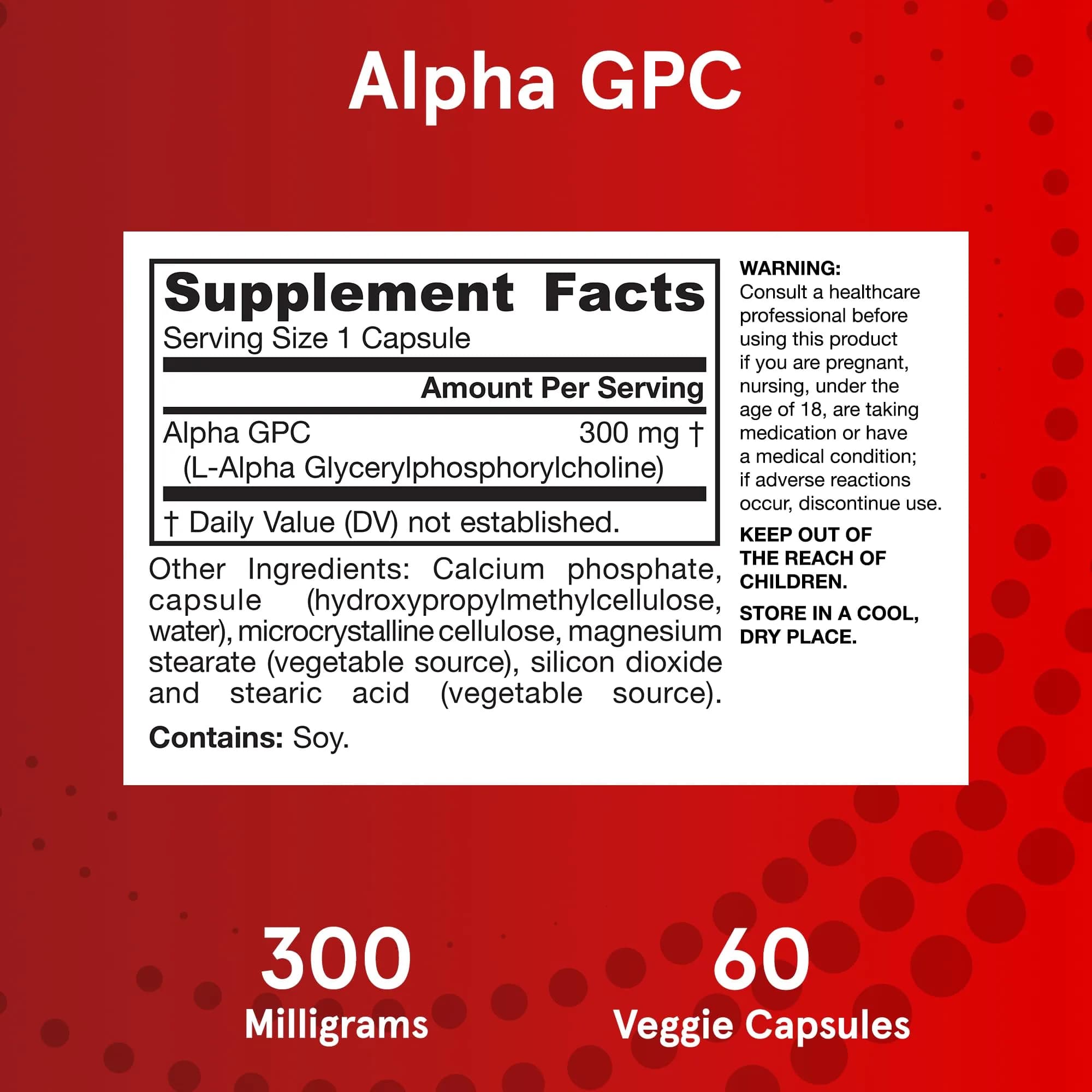 Jarrow Formulas Alpha GPC 300mg Veggie Capsules | Supports Brain Function - view 6