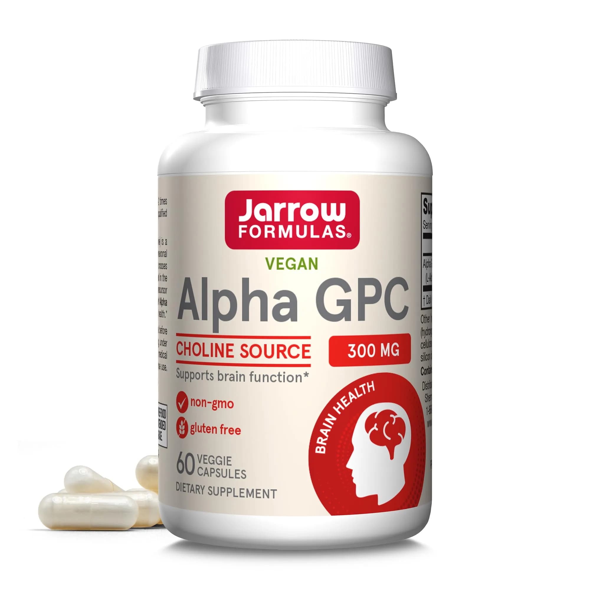 Jarrow Formulas Alpha GPC 300mg Veggie Capsules | Supports Brain Function - main product image