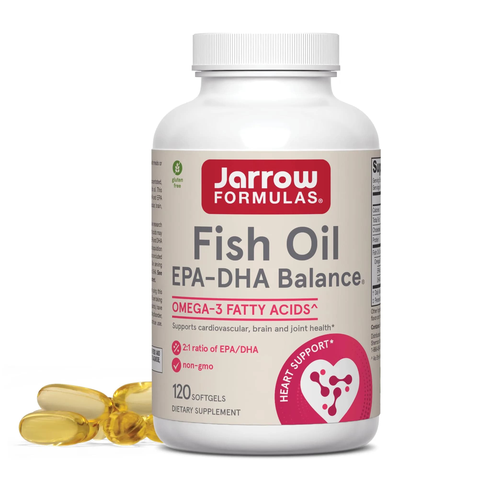 Jarrow Formulas EPA-DHA Balance Omega-3 Softgels 120 Count | Supports Brain & Joint Health - main product image
