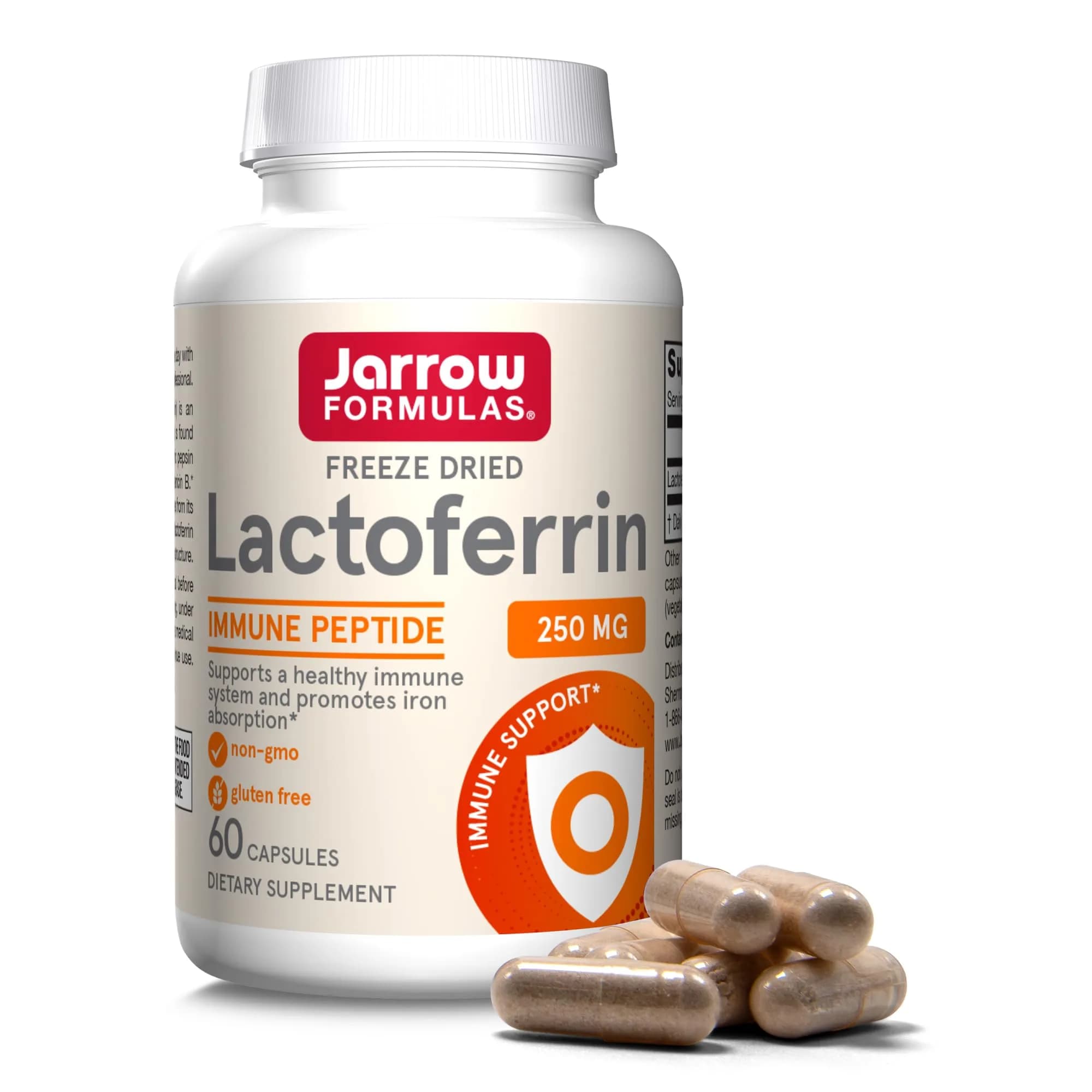Jarrow Formulas Lactoferrin Immune Support 250 mg Capsules | 60 Count (156g) - main product image