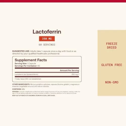 Jarrow Formulas Lactoferrin Immune Support 250 mg Capsules | 60 Count (156g) thumbnail 4