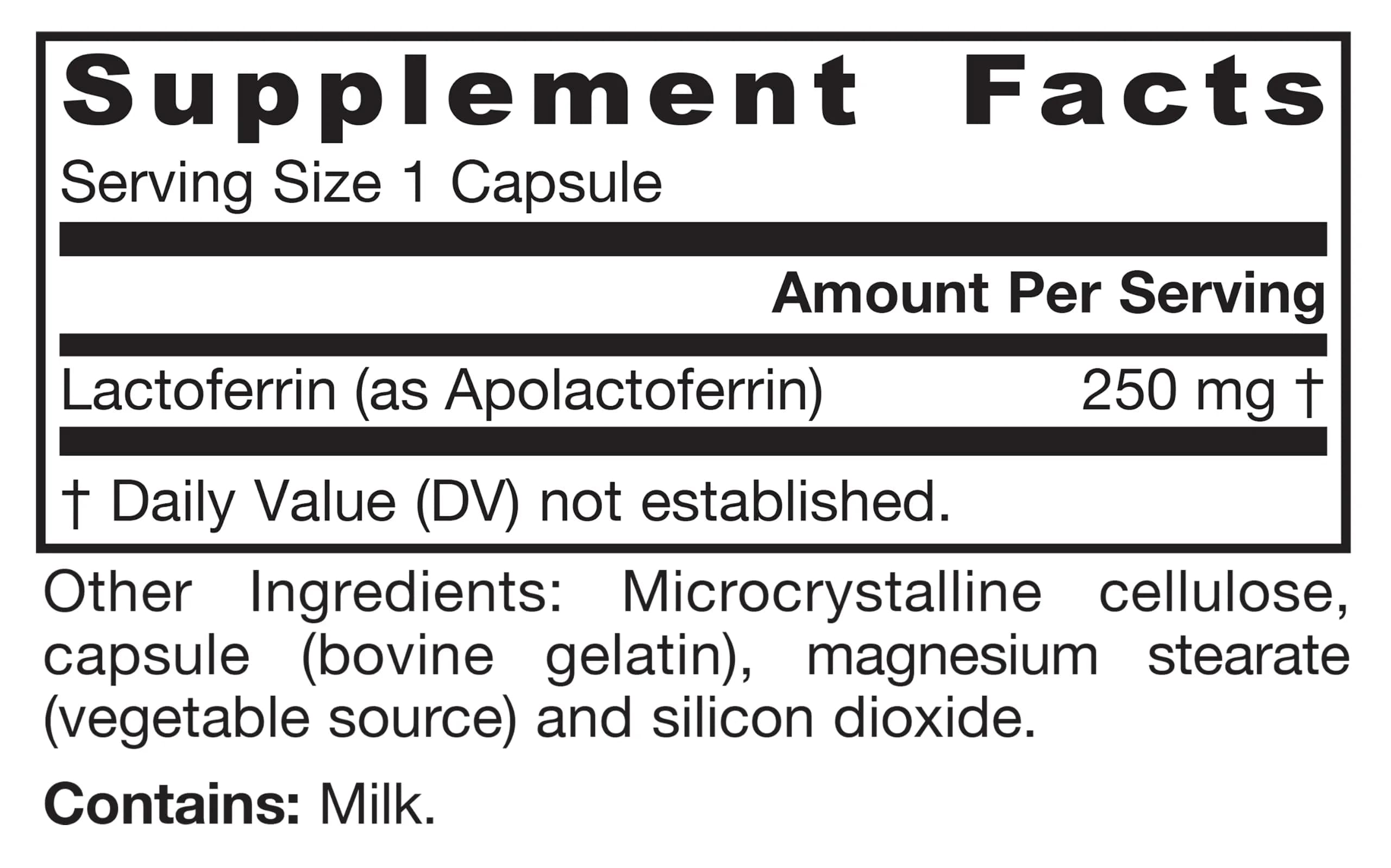 Jarrow Formulas Lactoferrin Immune Support 250 mg Capsules | 60 Count (156g) - view 6