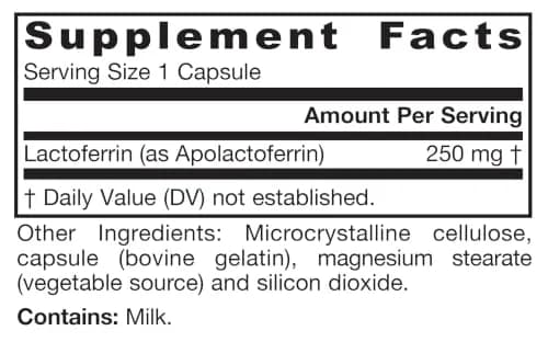 Jarrow Formulas Lactoferrin Immune Support 250 mg Capsules | 60 Count (156g) thumbnail 6