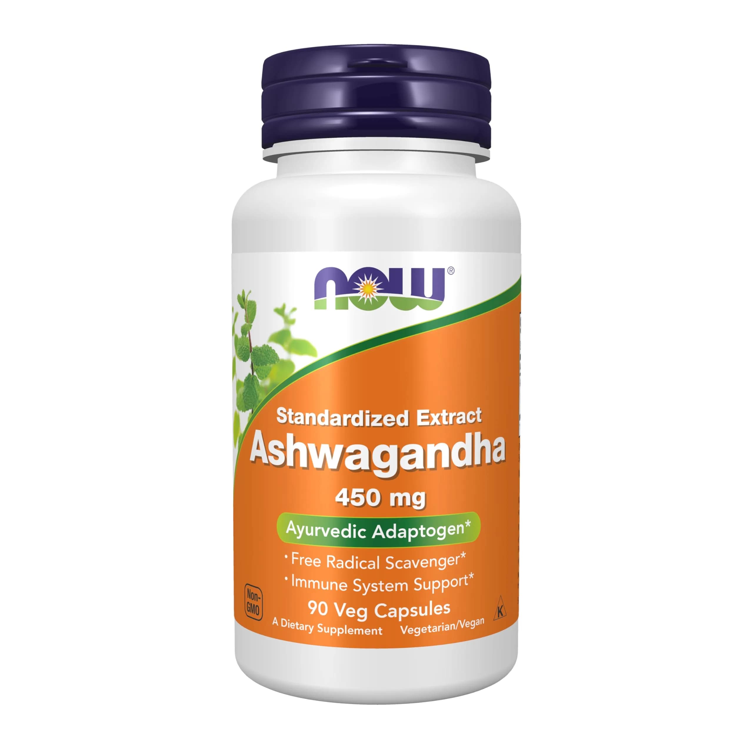 NOW Supplements Ashwagandha 450 mg 90 Veg Caps | Adaptogen & Immune Support
