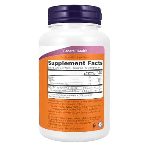 NOW CLA 800 mg Nutritional Oil | Non-GMO Safflower Oil Softgels for Weight Support thumbnail 2