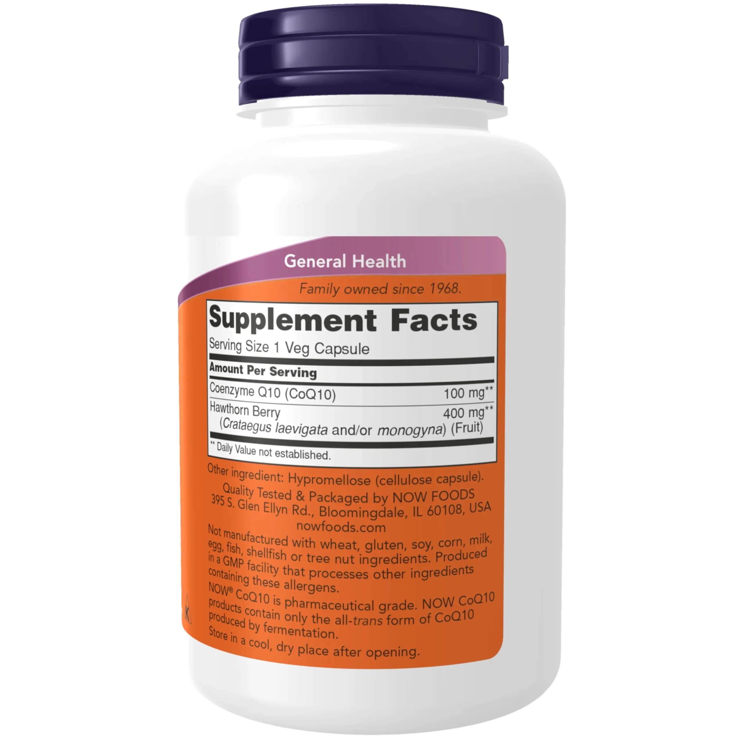 NOW Foods CoQ10 100 mg Veg Capsules 180 Count | Cellular Energy Production with Hawthorn Berry - view 3