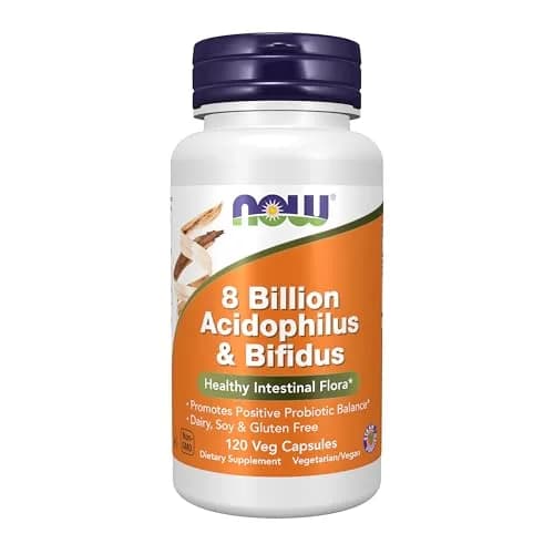 NOW Supplements, 8 Billion Acidophilus & Bifidus, Probiotic, 120 Veg Caps | Supports Digestive & Immune Health thumbnail 1