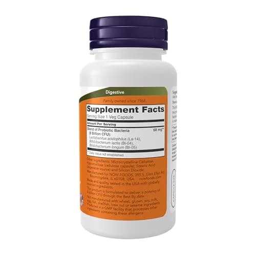 NOW Supplements, 8 Billion Acidophilus & Bifidus, Probiotic, 120 Veg Caps | Supports Digestive & Immune Health thumbnail 2
