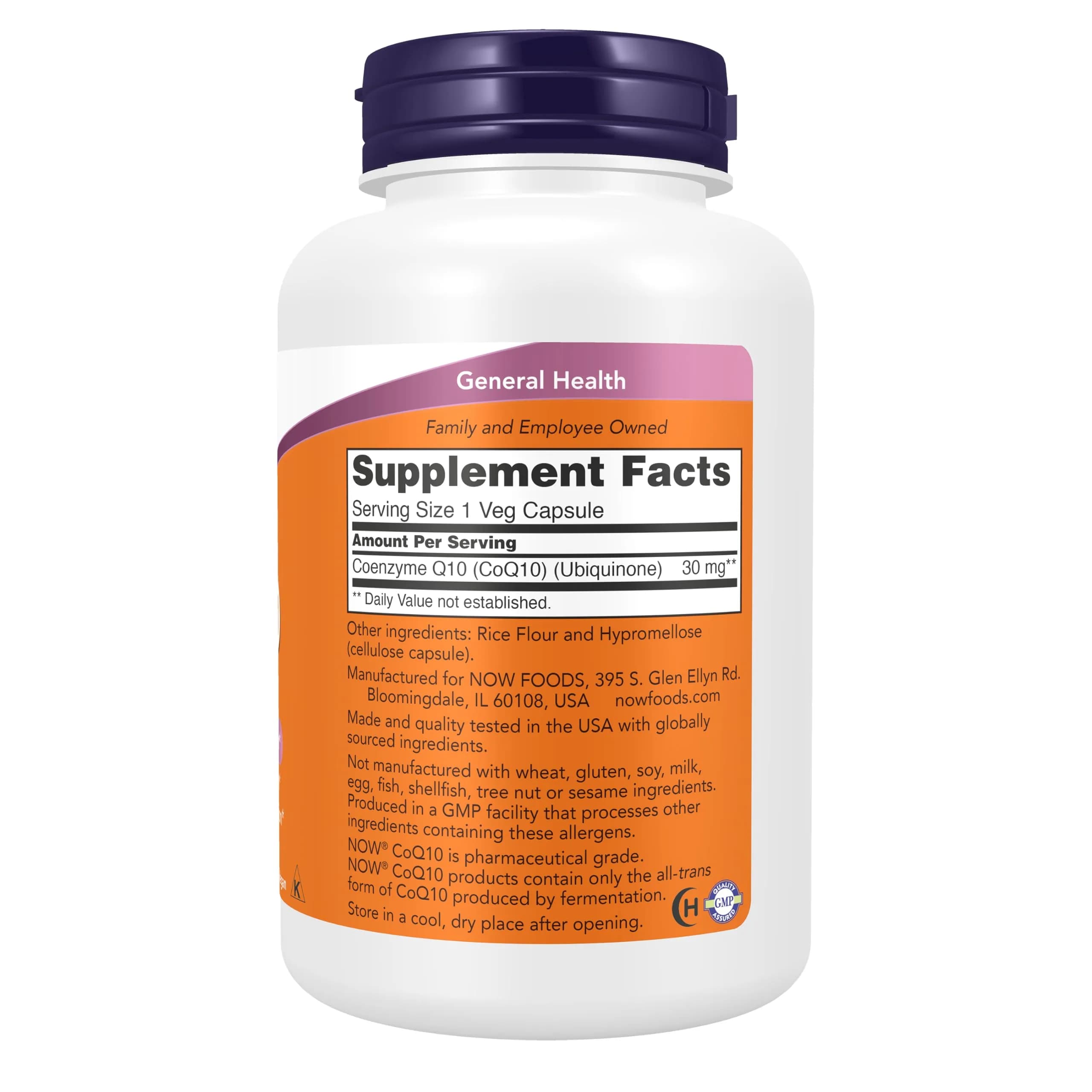 NOW CoQ10 30 mg Veg Capsules (240 Count) | Pharmaceutical Grade, All-Trans Form - view 2